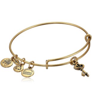 Дамска златиста гривна с висулка ключ Master Key Alex And Ani снимка