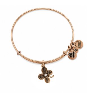 Дамска златиста гривна с четирилистна детелина Alex And Ani снимка