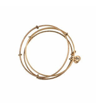 Дамски сет златисти гривни от три части Alex And Ani снимка