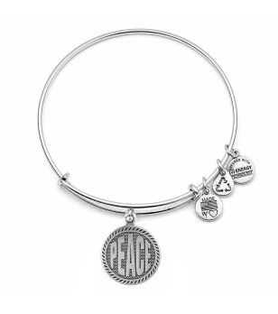 Сребриста дамска гривна с медальон PEACE Alex And Ani снимка