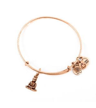 Дамска златиста гривна с висулка Буда Alex And Ani снимка