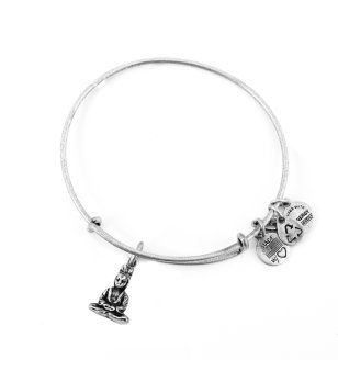 Дамска сребриста гривна с висулка Буда Alex and Ani снимка