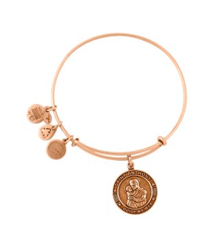 Розово-златиста метална гривна с медальон Saint Anthony Alex And Ani снимка
