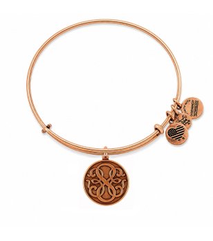 Дамска гривна в бронзов цвят с кръгла висулка Alex And Ani снимка