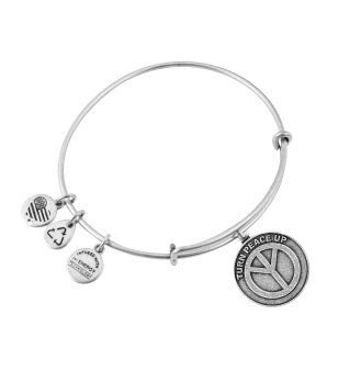 Сребриста гривна с висулка PEACE Alex And Ani снимка