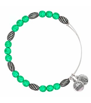 Дамска гривна със зелени мъниста Alex And Ani снимка
