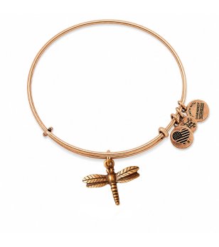 Дамска златиста гривна с висулка водно конче Alex and Ani снимка
