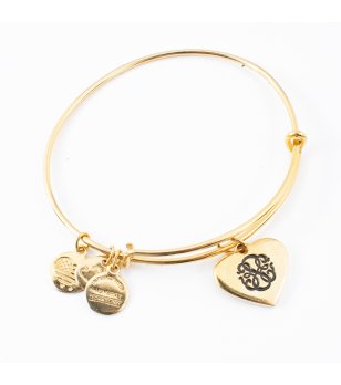 Златиста гривна с висулка сърце Alex And Ani снимка