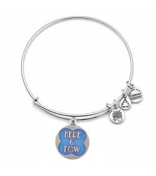Сребриста гривна тип халка с медальон в синьо HERE & NOW Alex And Ani снимка