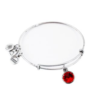 Дамска гривна в сребрист цвят с червен камък Alex And Ani снимка