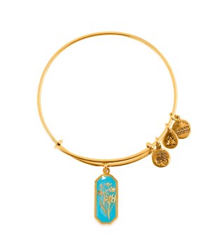 Дамска златиста гривна с правоъгълна висулка Alex And Ani снимка