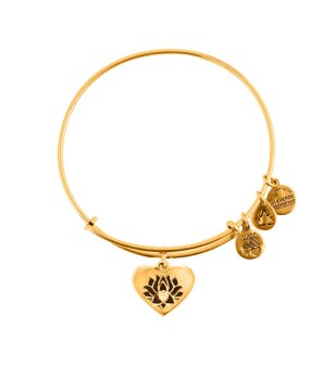 Златиста гривна с висулка сърце Alex And Ani снимка