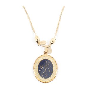 Дамско златисто колие със зодиакален медальон Телец Alex And Ani снимка