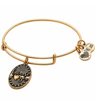 Дамска златиста гривна с висулка Because You Alex And Ani снимка
