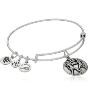 Сребриста гривна с висулка Близнаци GEMINI Alex And Ani снимка