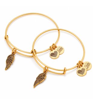 Дамски златисти гривни с крило Alex And Ani снимка