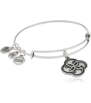 Дамска сребриста твърда гривна с медальон Breath of Life Alex And Ani снимка