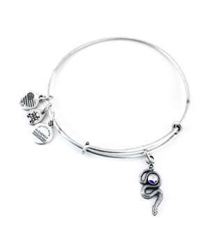 Сребриста дамска гривна със змия Alex And Ani снимка