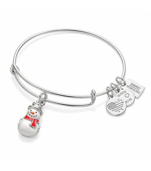 Дамска сребриста гривна с висулка снежен човек Alex and Ani снимка