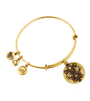 Дамска златиста гривна с медальон Fleur-de-lis Alex And Ani снимка