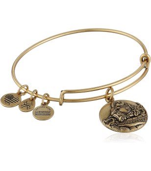 Дамска златиста гривна с висулка Laughing Buddha Alex And Ani снимка