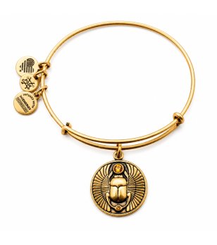 Дамска златиста гривна с медальон бръмбар Alex and Ani снимка