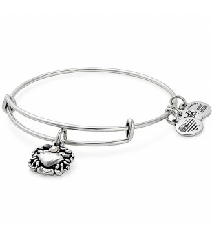 Сребриста метална гривна с висулка сърце ALEX AND ANI снимка