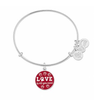 Сребриста гривна с червен медальон LOVE ALEX AND ANI снимка