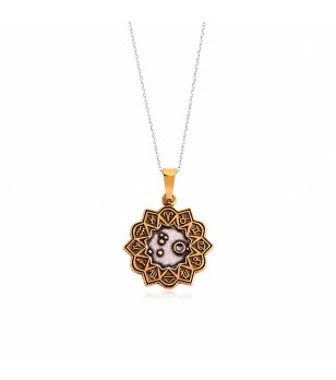Дамско колие със златисто-сребрист медальон ARIES TWO-TONE снимка
