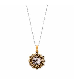 Дамско двуцветно колие със зодиакална висулка Дева Alex And Ani VIRGO снимка