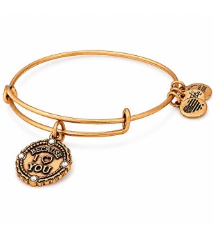 Златиста гривна с висулка Because I Love You Alex And Ani снимка
