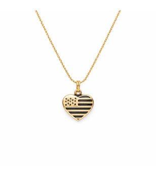 Дамско златисто колие със сърце с флаг Alex And Ani снимка
