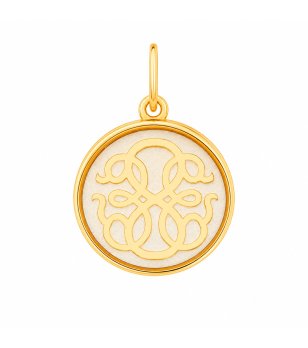 Златиста кръгла висулка с орнамент Alex And Ani снимка