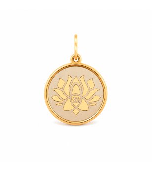 Златист метален медальон с лотос LOTUS FLOWER CHARM снимка