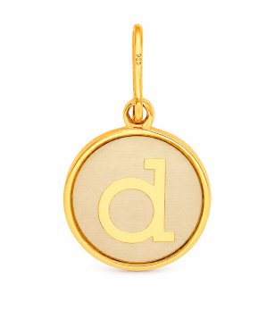 Златиста висулка с малка буква d Alex And Ani снимка