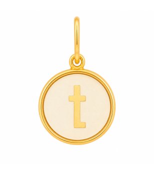Златист медальон с буква T Alex And Ani снимка