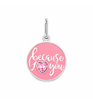 Розова метална кръгла висулка с надпис Alex And Ani снимка