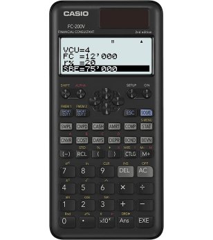 Черен финансов калкулатор Casio FC-200V снимка