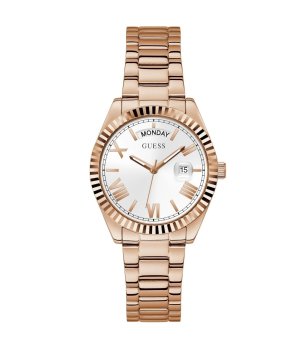 Мъжки розово-златист аналогов часовник с римски цифри Guess снимка