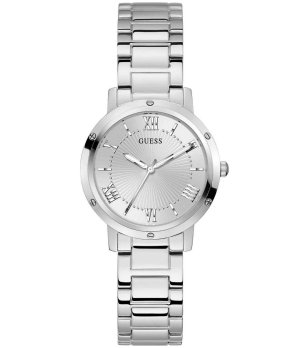 Сребрист дамски часовник с метална верижка Guess снимка