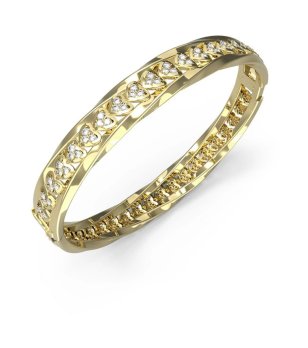 Златиста дамска твърда гривна с кристали Guess My Love снимка