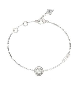 Дамска сребриста гривна с кръгла висулка Guess снимка