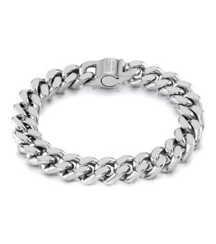 Мъжка сребриста гривна тип верижка Guess снимка