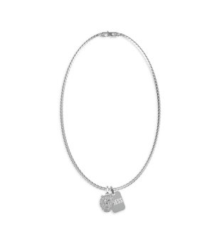 Мъжко сребристо колие с лъв Guess снимка