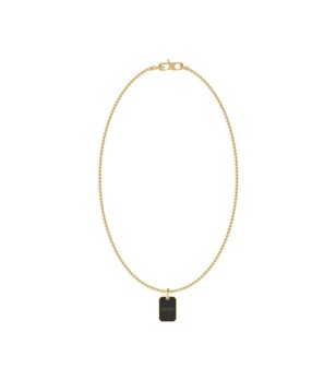 Мъжко златисто колие с черен правоъгълен медальон Guess снимка