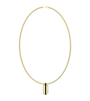 Мъжко златисто колие от неръждаема стомана с висулка Guess снимка