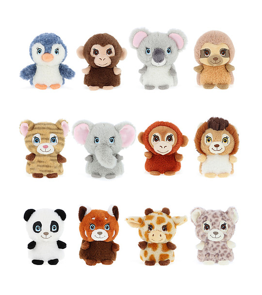 MIX A плюшени играчки животни Keeleco Mini Adoptable World, многоцветни, 10 см снимка