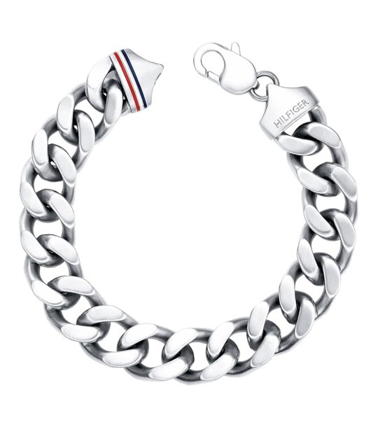 Мъжка сребриста гривна тип верижка от неръждаема стомана Tommy Hilfiger снимка
