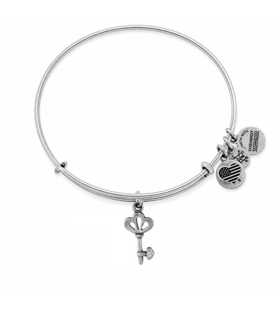 Сребриста метална гривна с висулка ключ MASTER KEY Alex And Ani снимка