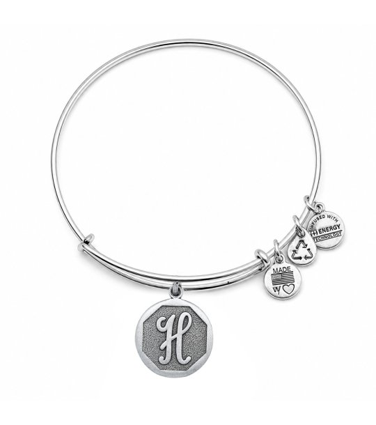 Сребриста дамска гривна с буква H Alex And Ani снимка